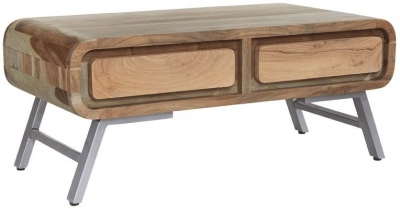 Product photograph of Aspen Industrial Acacia Wood Storage Coffee Table from Choice Furniture Superstore