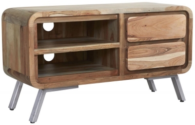 Aspen Industrial Acacia Wood 110cm Tv Unit