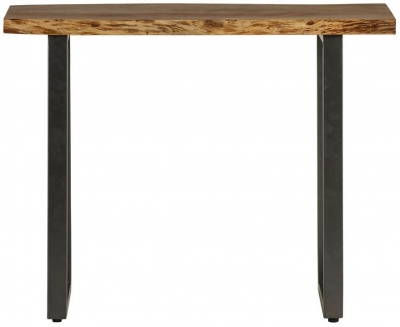 Product photograph of Baltic Live Edge Matt Lacquer Acacia Wood Console Table from Choice Furniture Superstore