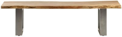 Product photograph of Baltic Live Edge Matt Lacquer Dining Bench from Choice Furniture Superstore