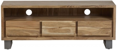 Product photograph of Live Edge Solid Acacia Wood 140cm Tv Unit from Choice Furniture Superstore