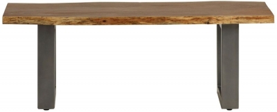 Product photograph of Live Edge Solid Acacia Wood 125cm Dining Bench from Choice Furniture Superstore