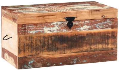 Product photograph of Coastal Brown Reclaimed Wood Trunk Box from Choice Furniture Superstore