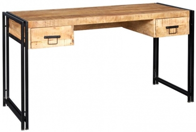 Cosmo Natural Wood Industrial Desk