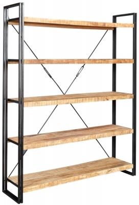 Cosmo Natural Industrial Open Large Bookcase