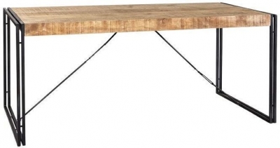 Product photograph of Cosmo Natural Industrial Dining Table - 6 Seater from Choice Furniture Superstore