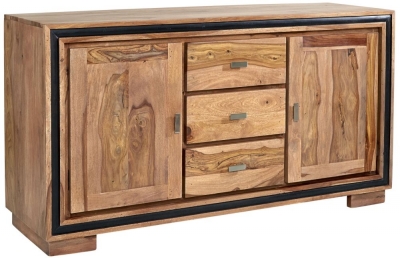 Product photograph of Jodhpur Natural Sheesham 2 Door 3 Drawer Large Sideboard from Choice Furniture Superstore