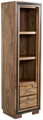 Product photograph of Jodhpur Natural Sheesham Slim Bookcase from Choice Furniture Superstore