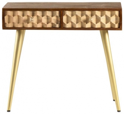 Product photograph of Mango Edison Two Tone Scandinavian Wood Console Table from Choice Furniture Superstore