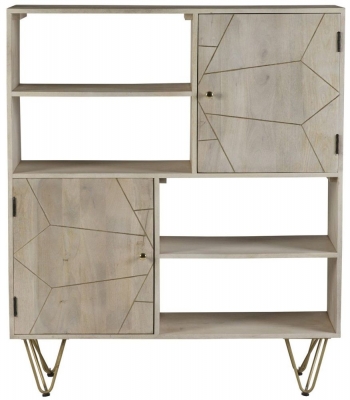 Product photograph of Mango Light Natural Solid Wood Display Cabinet from Choice Furniture Superstore
