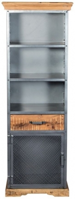 Product photograph of Metropolis Gun Metal Industrial Bookcase from Choice Furniture Superstore
