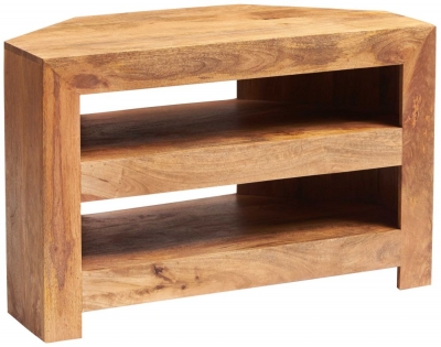 Product photograph of Toko Matt Solid Mango Hardwood Corner Tv Cabinet Upto 49inch from Choice Furniture Superstore
