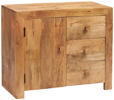 Product photograph of Dakota Light Mango Wood Small 1 Door Sideboard from Choice Furniture Superstore