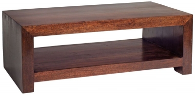 Product photograph of Dakota Dark Mango Wood 110cm Coffee Table from Choice Furniture Superstore