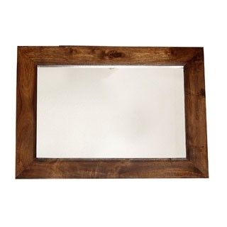 Product photograph of Dakota Dark Mango Wood Wall Mirror from Choice Furniture Superstore