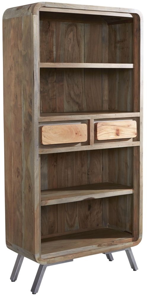 Aspen Industrial Acacia Wood Large Bookcase