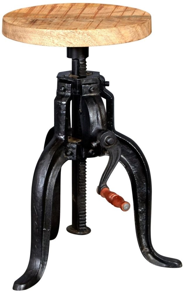 Cosmo Industrial Style Wooden Crank Table