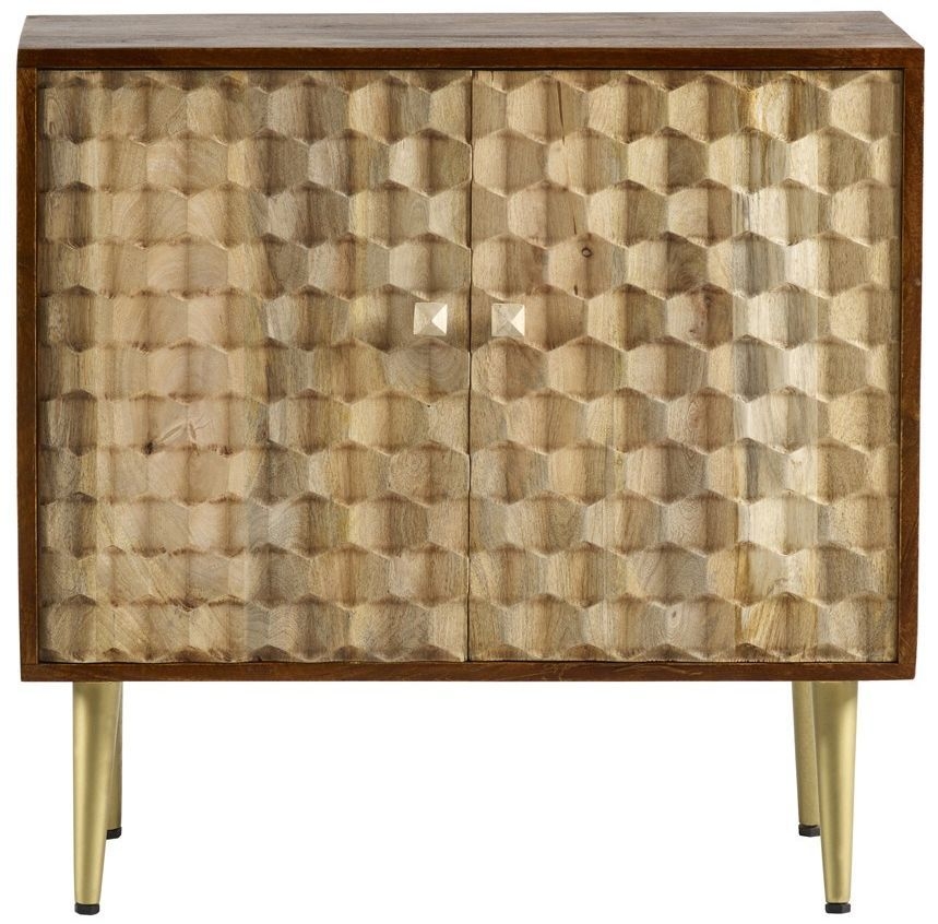 Mango Wood Geomatric 85cm Small Sideboard