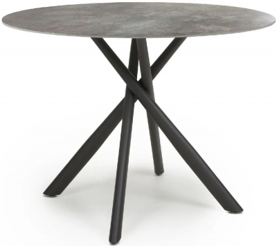 Product photograph of Avesta Grey Marble Effect 100cm Round Dining Table from Choice Furniture Superstore