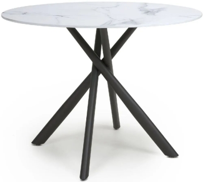 Avesta White Marble Effect 100cm Round Dining Table