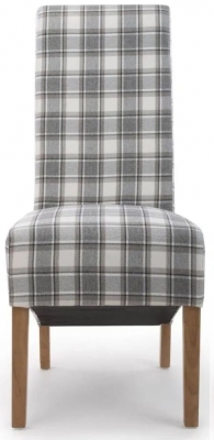 Krista Herringbone Check Cappuccino Roll Back Dining Chair (Sold in Pairs)