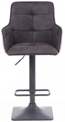 Orion Suede Dark Grey Effect Bar Stool (Sold in Pairs)