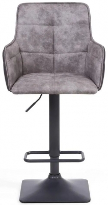 Orion Suede Light Grey Effect Bar Stool (Sold in Pairs)