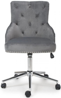 Rocco Grey Brushed Velvet Office Chair