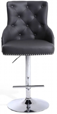 Rocco Graphite Leather Effect Bar Stool (Sold in Pairs)