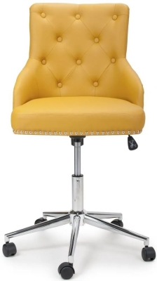 Rocco Yellow Leather Effect Office Chair
