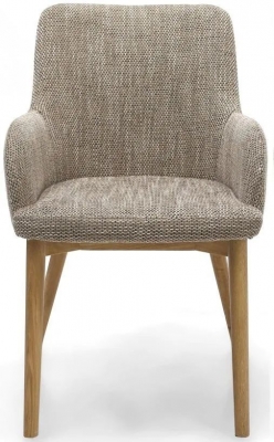 Product photograph of Sidcup Tweed Oatmeal Dining Chair Sold In Pairs from Choice Furniture Superstore