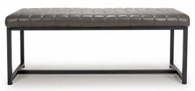 Product photograph of Archer Grey Leather Bench from Choice Furniture Superstore