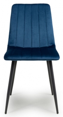 Lisbon Brushed Blue Velvet Dining Chair (Set of 4)
