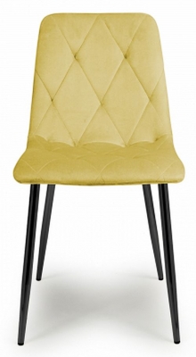 Vernon Brushed Mustard Velvet Dining Chair (Set of 4)