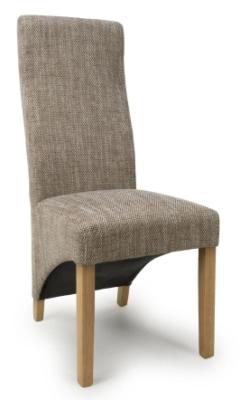 Product photograph of Set Of 2 Baxter Wave Back Tweed Oatmeal Dining Chair from Choice Furniture Superstore