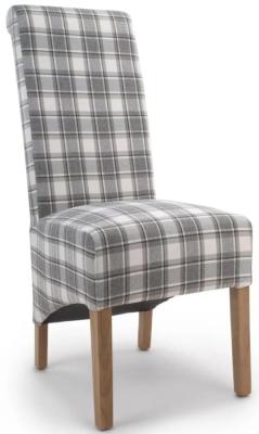 Product photograph of Set Of 2 Krista Herringbone Check Cappuccino Roll Back Dining Chair from Choice Furniture Superstore