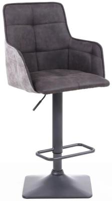 Product photograph of Set Of 2 Orion Suede Dark Grey Effect Bar Stool from Choice Furniture Superstore