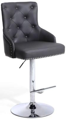 Product photograph of Set Of 2 Rocco Graphite Leather Effect Bar Stool from Choice Furniture Superstore