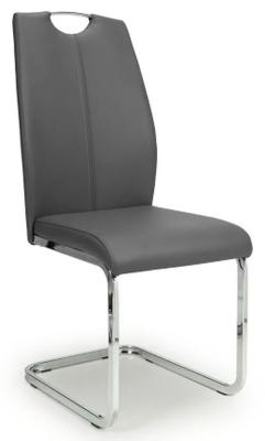 Product photograph of Set Of 4 Toledo Grey Leather Effect Dining Chair from Choice Furniture Superstore