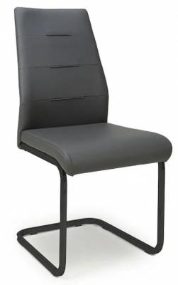 Product photograph of Set Of 4 Cordoba Grey Leather Effect Dining Chair from Choice Furniture Superstore