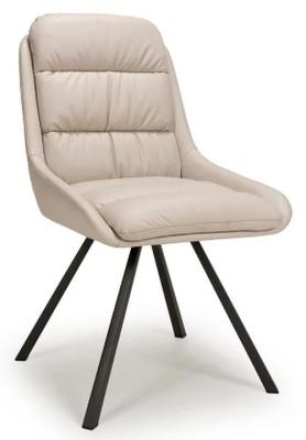 Product photograph of Set Of 2 Arnhem Cream Leather Effect Swivel Dining Chair from Choice Furniture Superstore