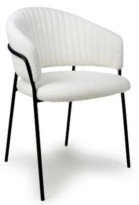 Product photograph of Set Of 2 Maya Boucle White Dining Chair from Choice Furniture Superstore