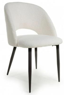 Product photograph of Set Of 2 Atlanta Boucle White Dining Chair from Choice Furniture Superstore