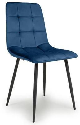 Product photograph of Set Of 4 Madison Brushed Blue Velvet Dining Chair from Choice Furniture Superstore