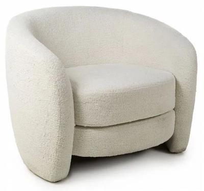 Product photograph of Petra Boucle Vanilla White Tub Chair from Choice Furniture Superstore