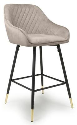 Product photograph of Set Of 2 Savanna Brushed Mink Velvet Bar Stool from Choice Furniture Superstore