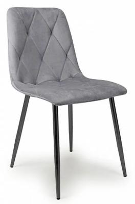 Product photograph of Set Of 4 Vernon Brushed Grey Velvet Dining Chair from Choice Furniture Superstore