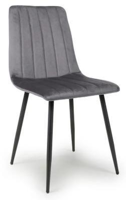 Product photograph of Set Of 4 Lisbon Brushed Grey Velvet Dining Chair from Choice Furniture Superstore