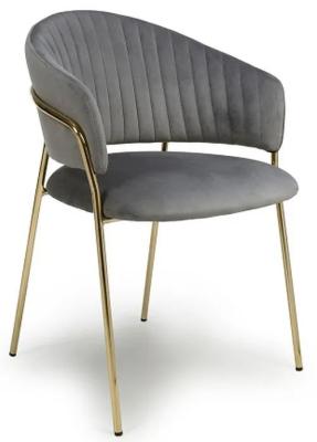 Product photograph of Set Of 2 Maya Brushed Grey Velvet Dining Chair from Choice Furniture Superstore