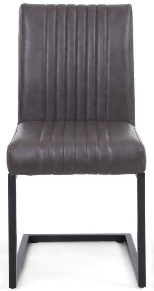 Archer Grey Leather  Cantilever Dining Chair (Sold in Pairs)